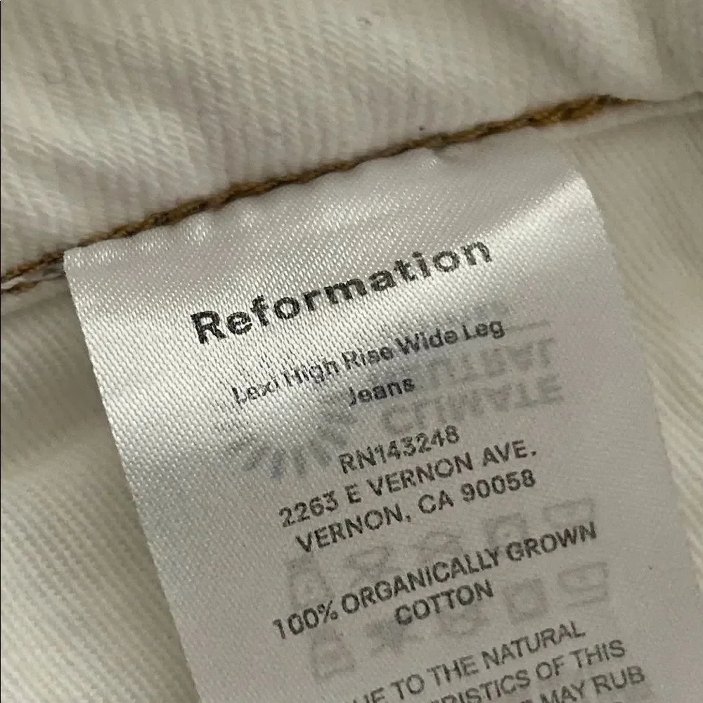 Reformation Off-White Denim cut off Shorts size 31